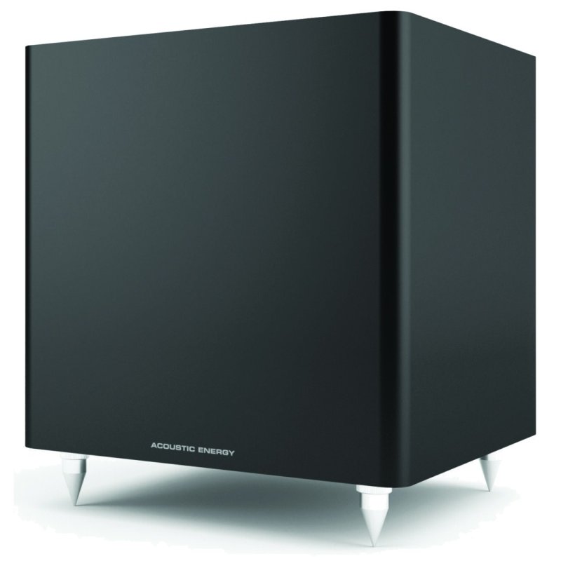 Acoustic Energy AE105 + AESub 2.1 Speaker Pack Black: AE Sub active subwoofer in Matte Black, front view