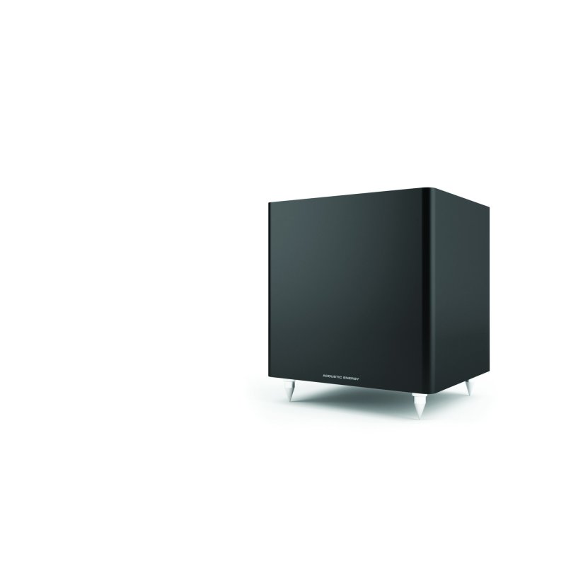 Acoustic Energy AE105 + AESub 5.1 Speaker Pack Black: AE Sub active subwoofer in Matte Black, front view