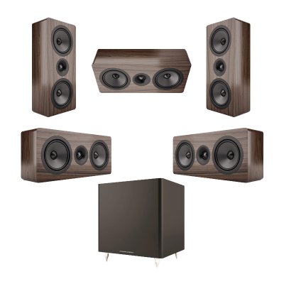 Acoustic Energy AE105 + AESub 5.1 Speaker Pack Walnut