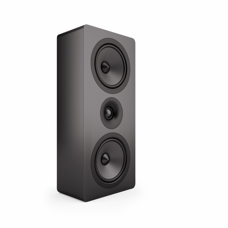 Acoustic Energy AE105 On-Wall Speaker Black (Single) — angled view (vertical, no grille)