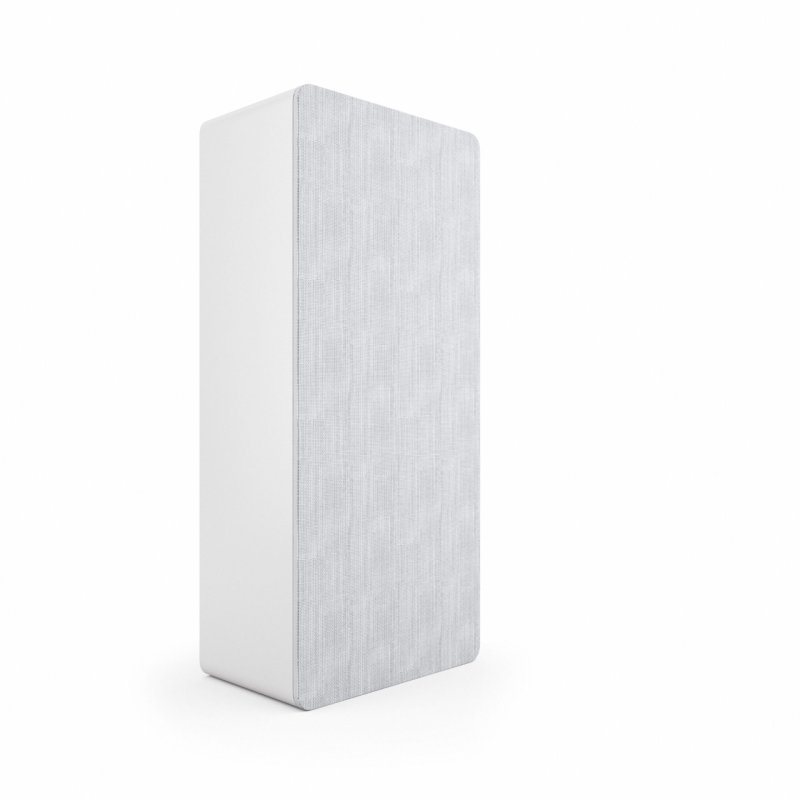 Acoustic Energy AE105 On-Wall Speaker White (Single) — angled view (vertical, with grille)