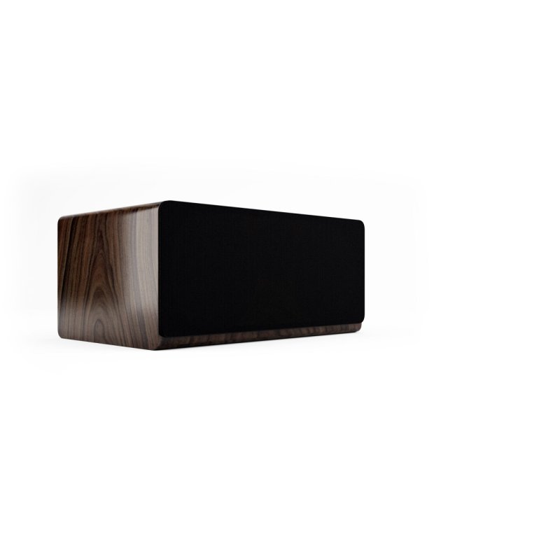Acoustic Energy AE107 MK2 Centre Speaker Walnut — front angled view with grille