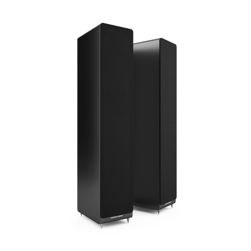 Acoustic Energy AE109 Mk 2 Floorstanding Speakers Satin Black (Pair) — front view (grilles on)