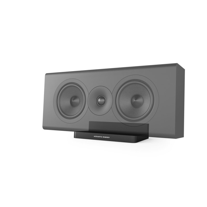 Acoustic Energy AE307 Centre Speaker Black — front view on stand