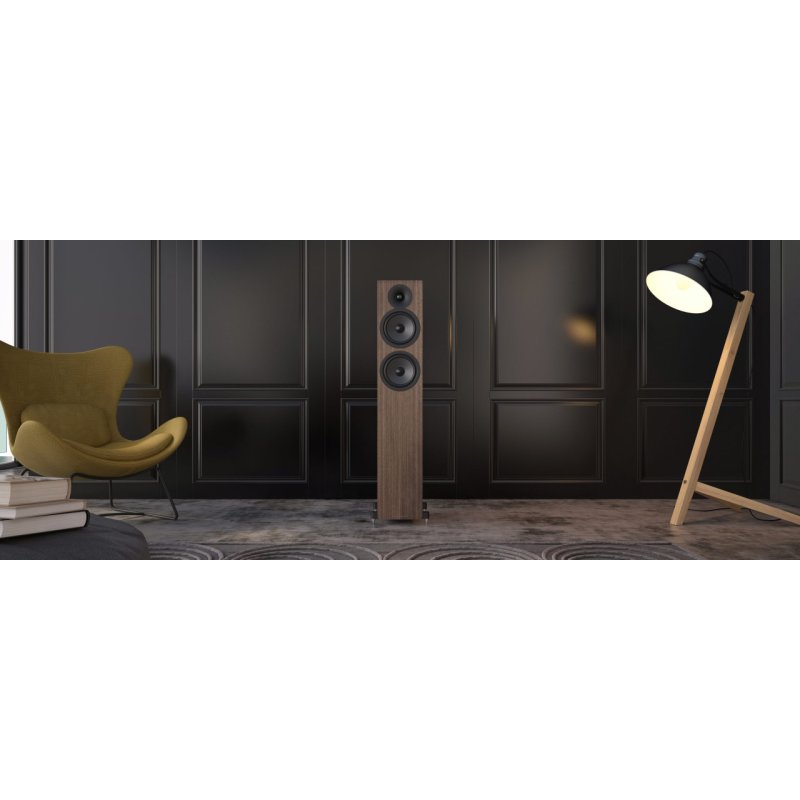 Acoustic Energy AE309 MK2 Floorstanding Speakers Walnut (Pair) — lifestyle (grille off)