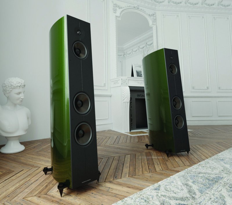 Acoustic Energy Corinium Floorstanding Speakers British Racing Green (Pair) — lifestyle