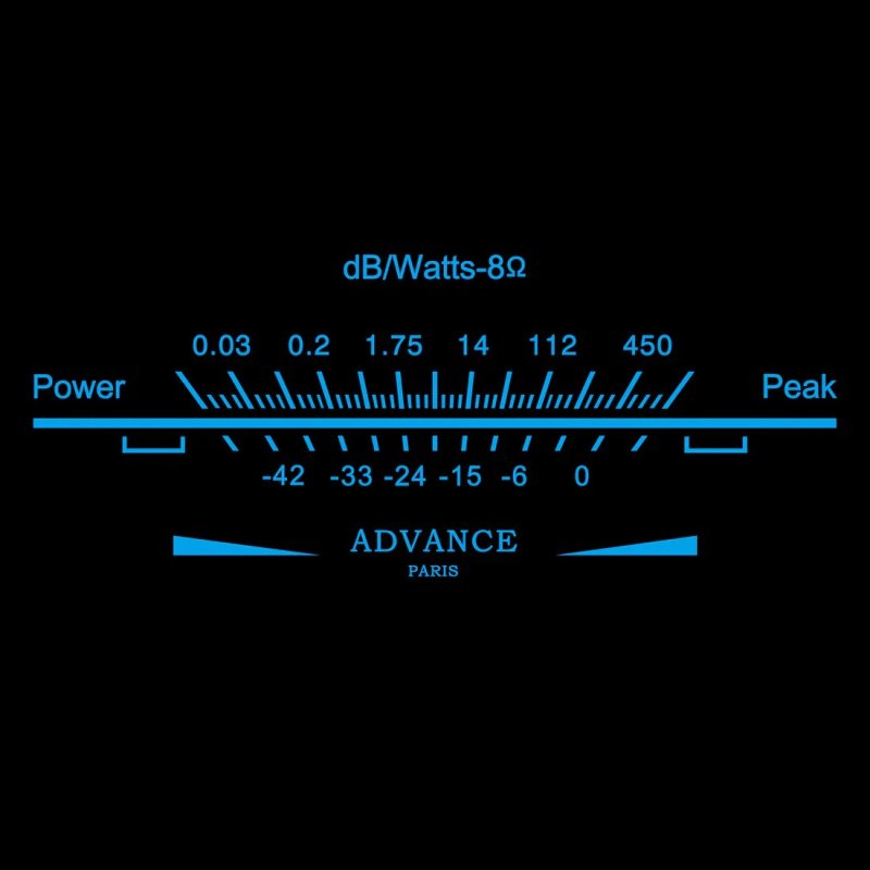 Advance Paris X-A1200 Mono Power Amplifier — VU meter close-up