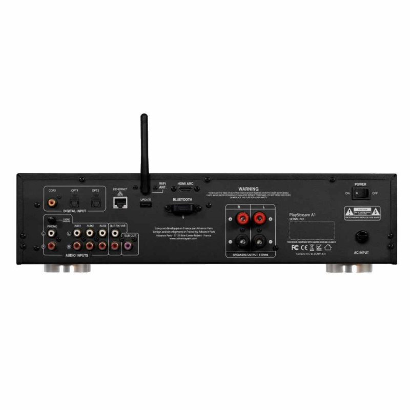 Advance Paris PlayStream A1 Streaming Amplifier — rear panel