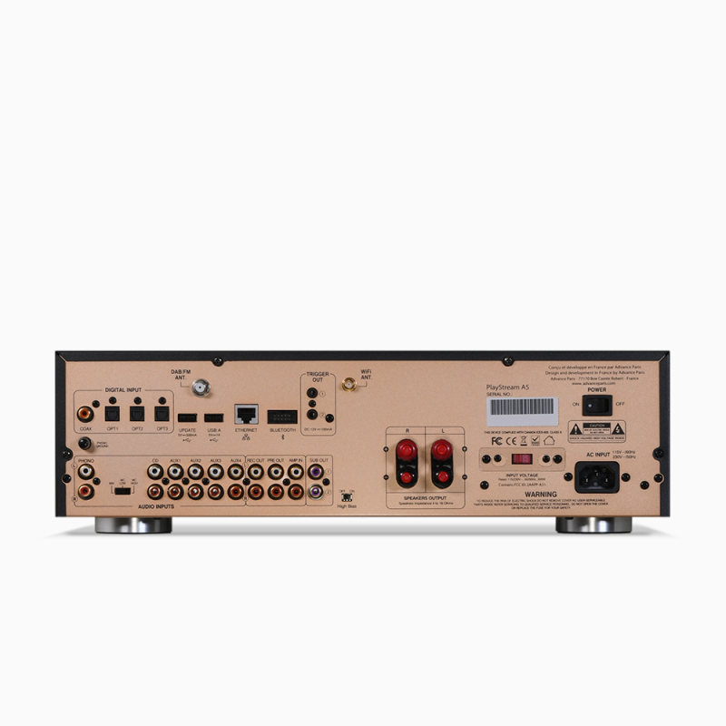 Advance Paris PlayStream A5 Streaming Integrated Amplifier — rear panel