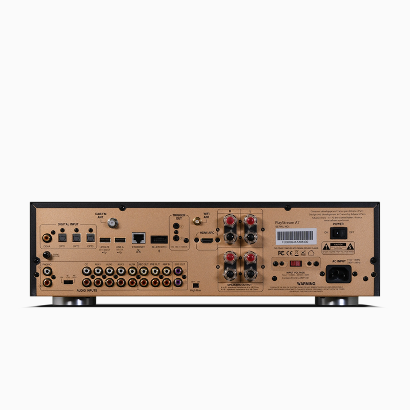 Advance Paris PlayStream A7 Streaming Amplifier — rear panel