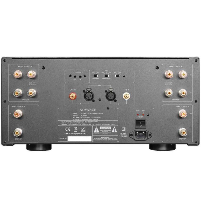 Advance Paris X-A600 Power Amplifier — rear panel
