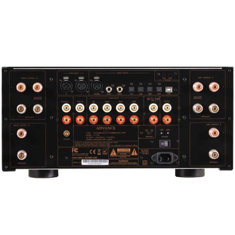 Advance Paris X-i1100 Integrated Amplifier — rear panel