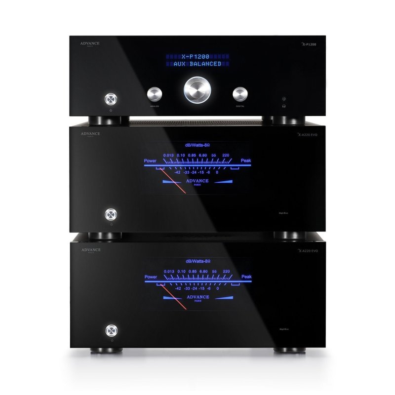 Advance Paris X-P1200 Preamplifier — stacked with X-A220 EVO monoblocks
