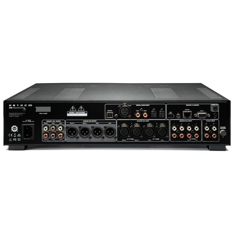 Anthem STR Preamplifier Black rear panel connections