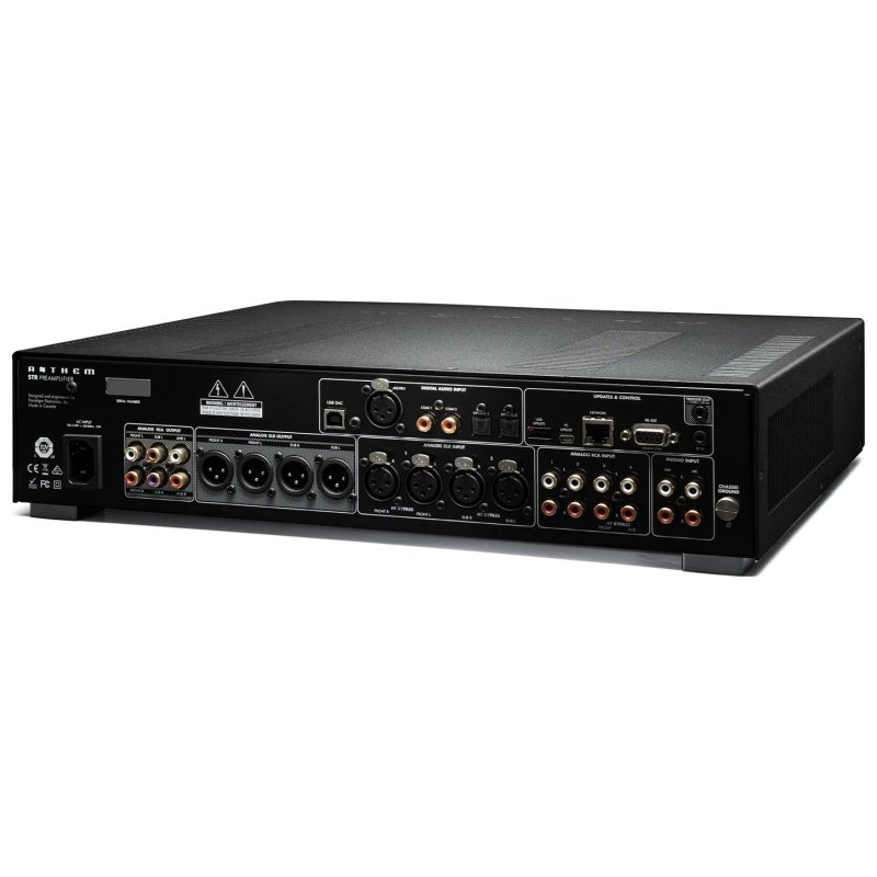 Anthem STR Preamplifier Black rear three-quarter view