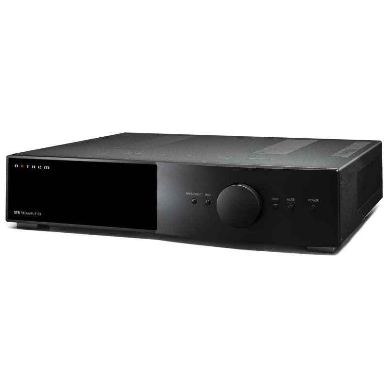 Anthem STR Preamplifier Black front three-quarter view