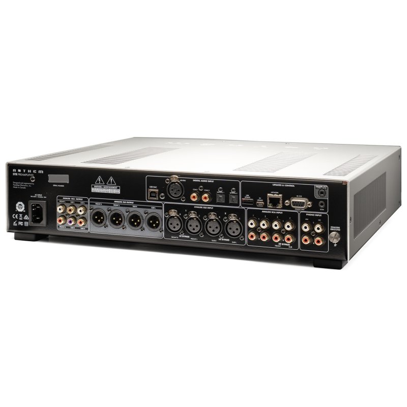 Anthem STR Preamplifier Silver rear three-quarter view