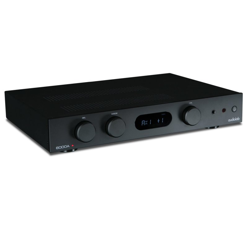 Audiolab 6000A Integrated Amplifier Black — three-quarter view