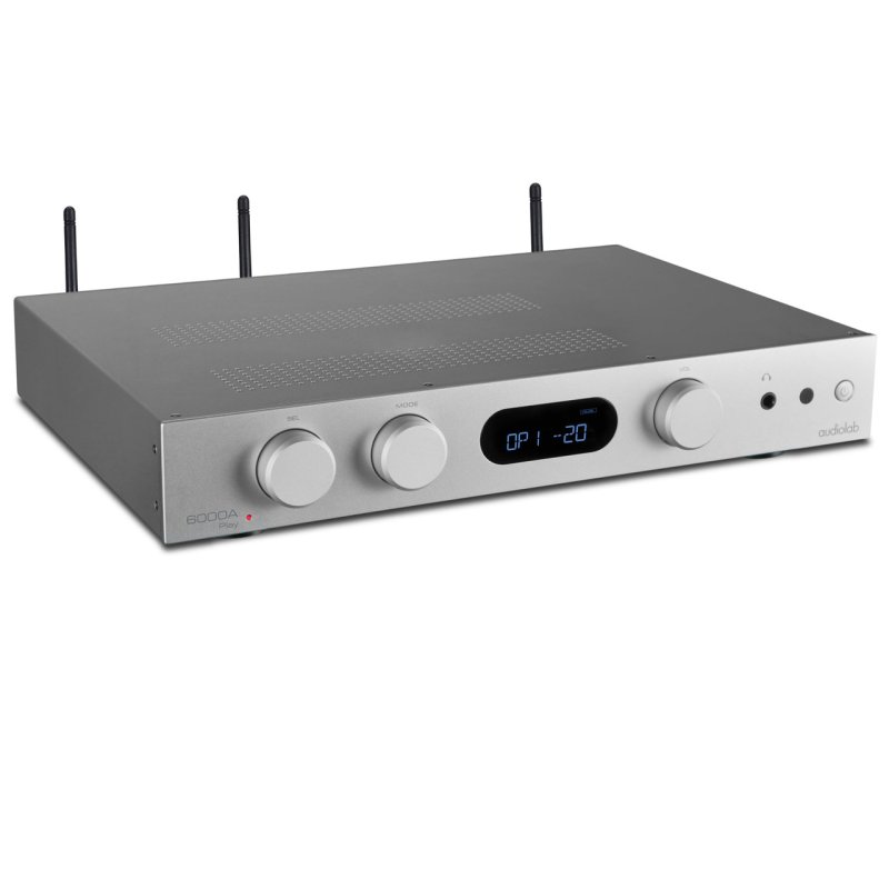 Audiolab 6000A Play Streaming Amplifier Silver — three-quarter rear view