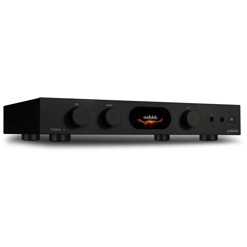Audiolab 7000A Integrated Amplifier Black - angled view (left)
