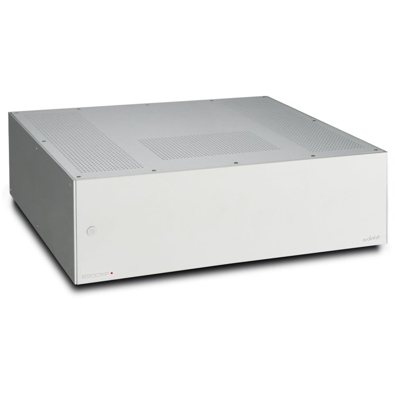 Audiolab 8300XP Stereo Power Amplifier Silver — three-quarter view