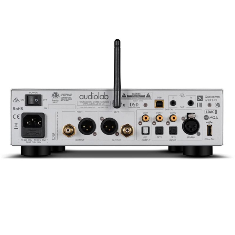 Audiolab D9 DAC - Silver - Rear Panel