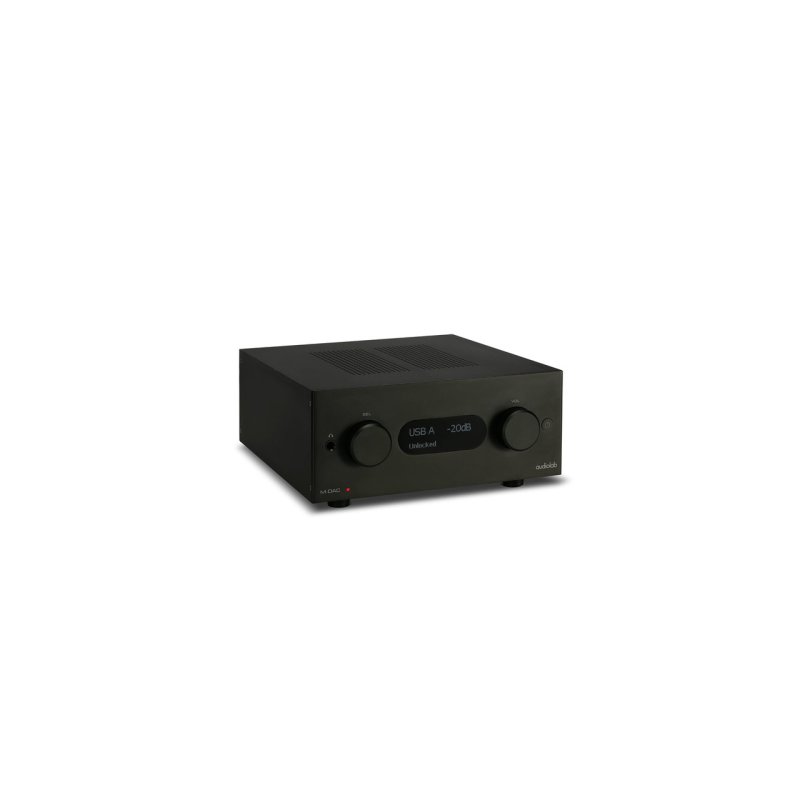 Audiolab M-DAC+ DAC Headphone Amplifier Black — three-quarter view