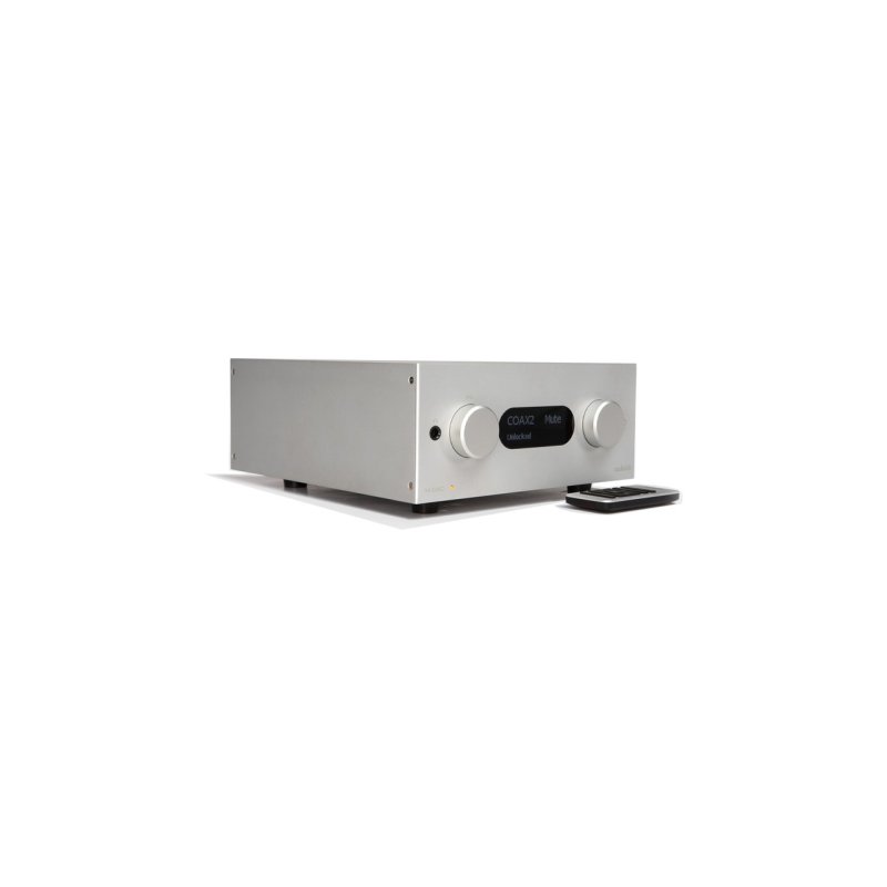 Audiolab M-DAC+ DAC Headphone Amplifier Silver — three-quarter view