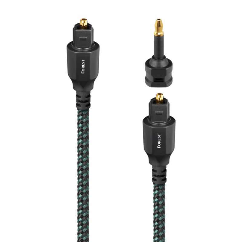 AudioQuest Forest OptiLink Optical Digital Cable (1.5m Single) - Full cable with mini-Toslink adaptor