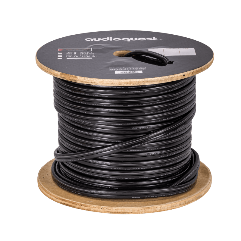 AudioQuest Rocket 11 In-Wall Speaker Cable Black (50m Reel) — reel on spool