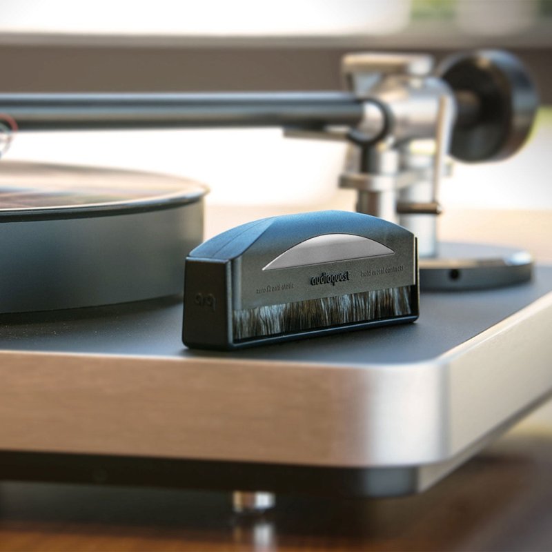 AudioQuest Silver Anti-Static Record Brush — lifestyle