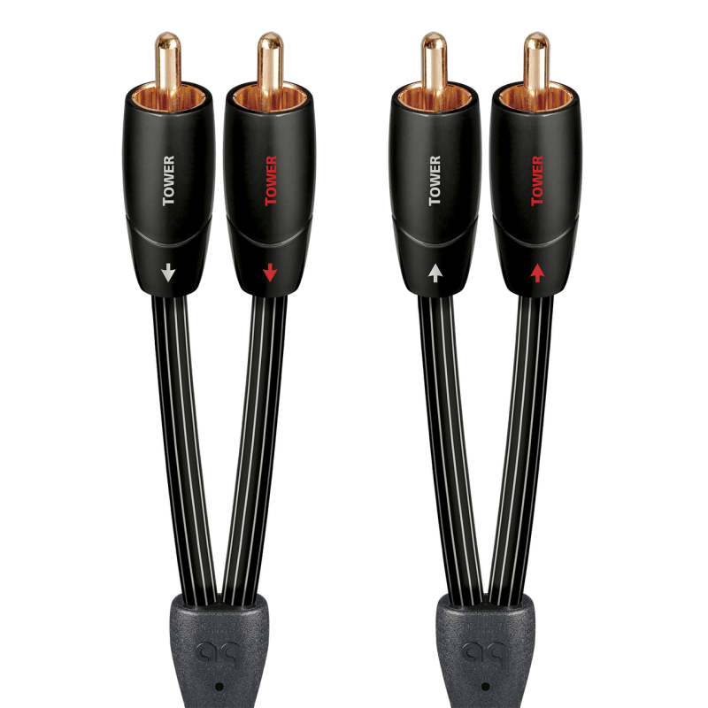 AudioQuest Tower RCA to RCA Interconnect Cable (16m Pair) — full cable view