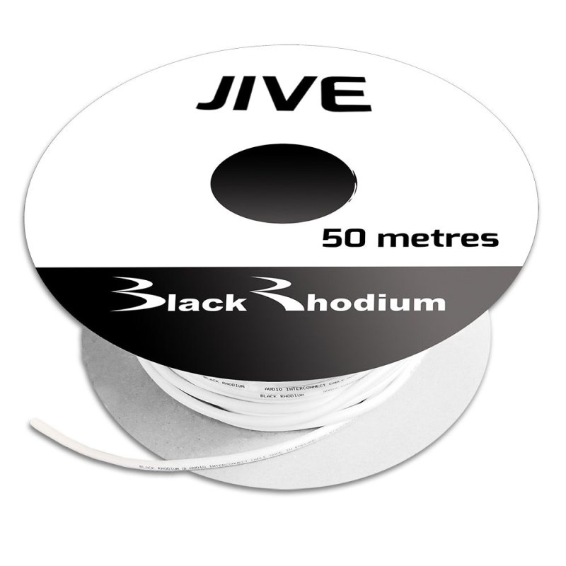 Black Rhodium Jive speaker cable on 50m reel with branding