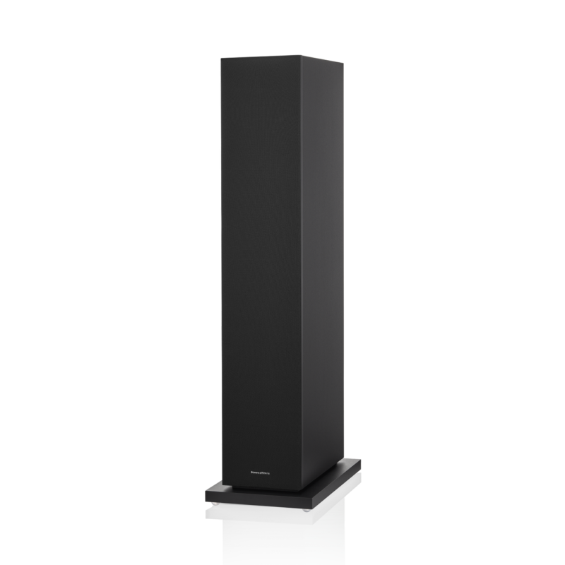 Bowers & Wilkins 603 S3 Floorstanding Speakers Black (Pair) — grille on, side view