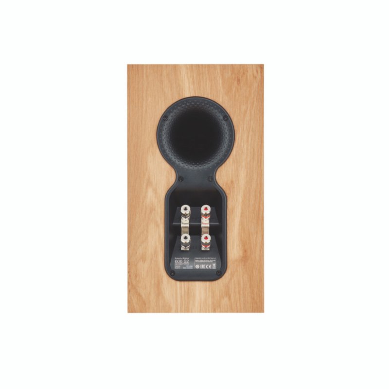 Bowers & Wilkins 606 S2 Anniversary Edition Bookshelf Speakers Oak (Pair) — rear panel