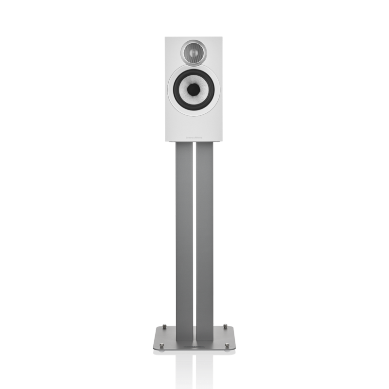 Bowers & Wilkins 607 S3 Bookshelf Speakers Oak (Pair) — front view on stand
