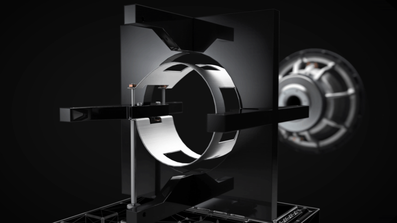 Bowers & Wilkins DB1D Active Subwoofer Gloss Black — exploded cutaway view