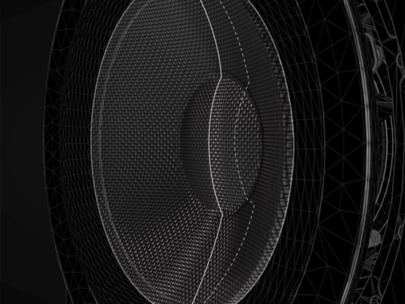 Bowers & Wilkins DB1D Active Subwoofer Rosenut — Aerofoil cone diagram