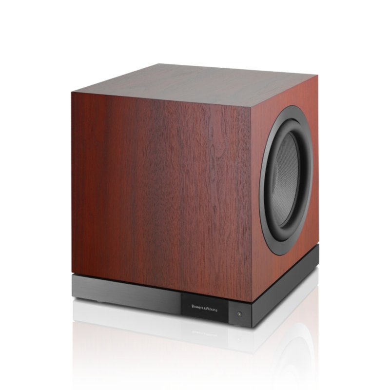 Bowers & Wilkins DB2D Active Subwoofer Rosenut — hero angle with driver