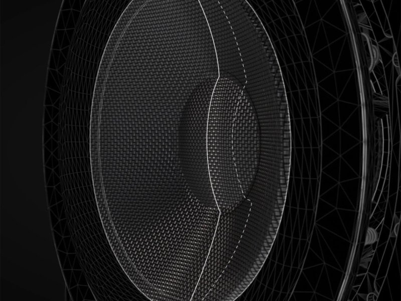 Bowers & Wilkins DB3D Active Subwoofer Gloss Black — Aerofoil cone diagram