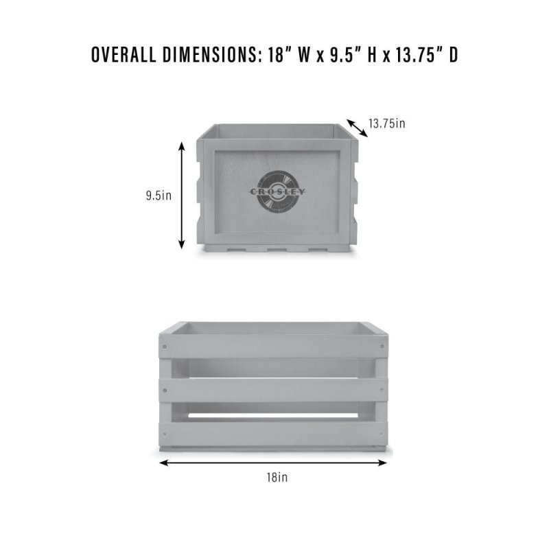 Crosley Record Storage Crate - Dimensions