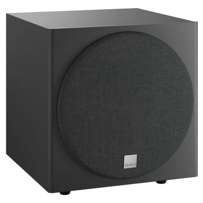 DALI SUB E-9F Active Subwoofer Black Satin — front view (grille on)