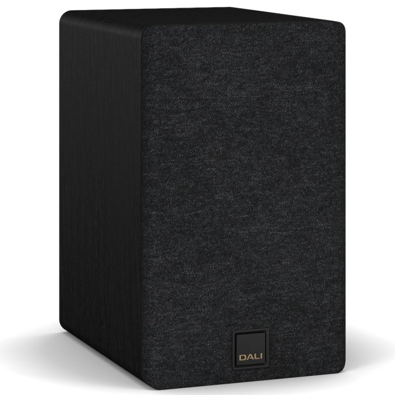 DALI KUPID Bookshelf Speakers Black Ash (Pair) — side view (grille on)