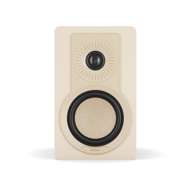 DALI KUPID Bookshelf Speakers Caramel White (Pair) — front view