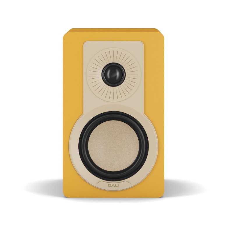 DALI KUPID Bookshelf Speakers Golden Yellow (Pair) — front view