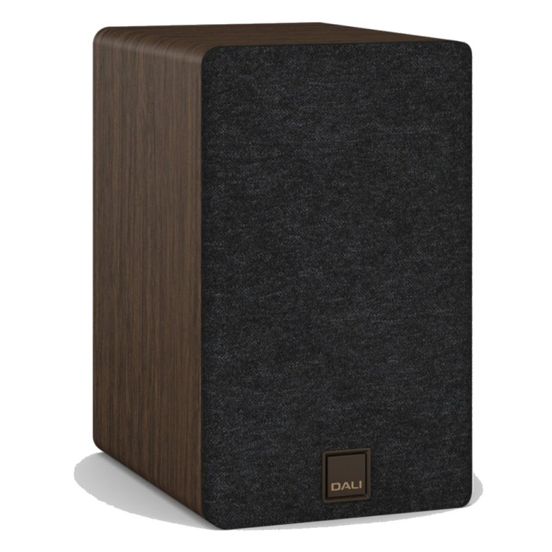 DALI KUPID Bookshelf Speakers Dark Walnut (Pair) — side view (grille on)