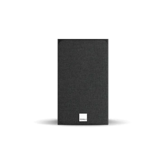 DALI Oberon 1 Bookshelf Speakers Black Ash (Pair) — front view (grille on)
