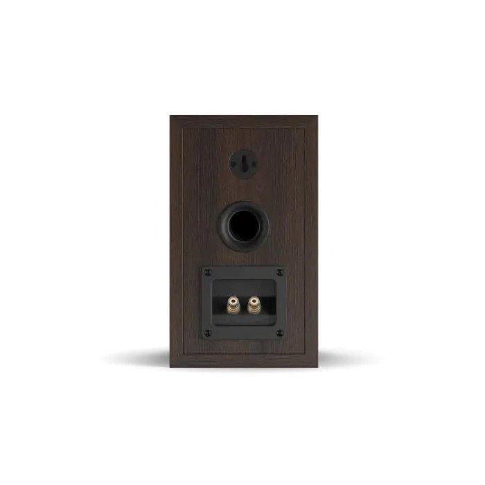 DALI Oberon 1 Bookshelf Speakers Dark Walnut (Pair) — rear view (close-up)