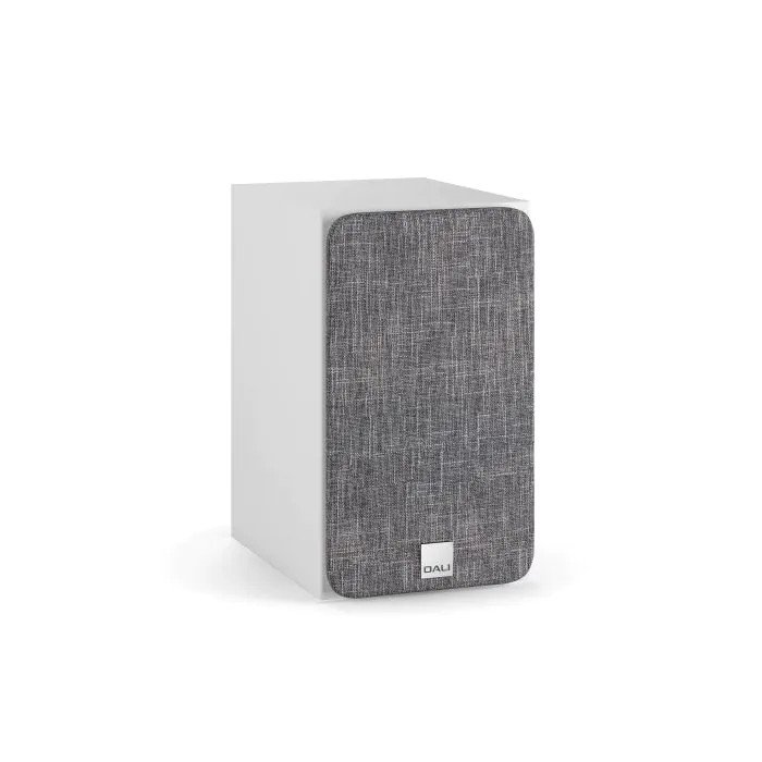 DALI Oberon 1 Bookshelf Speakers White (Pair) — front view (grille on)