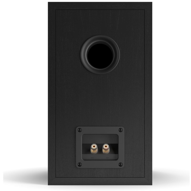 DALI Oberon 3 Bookshelf Speaker Black Ash - Rear View Showing Reflex Port